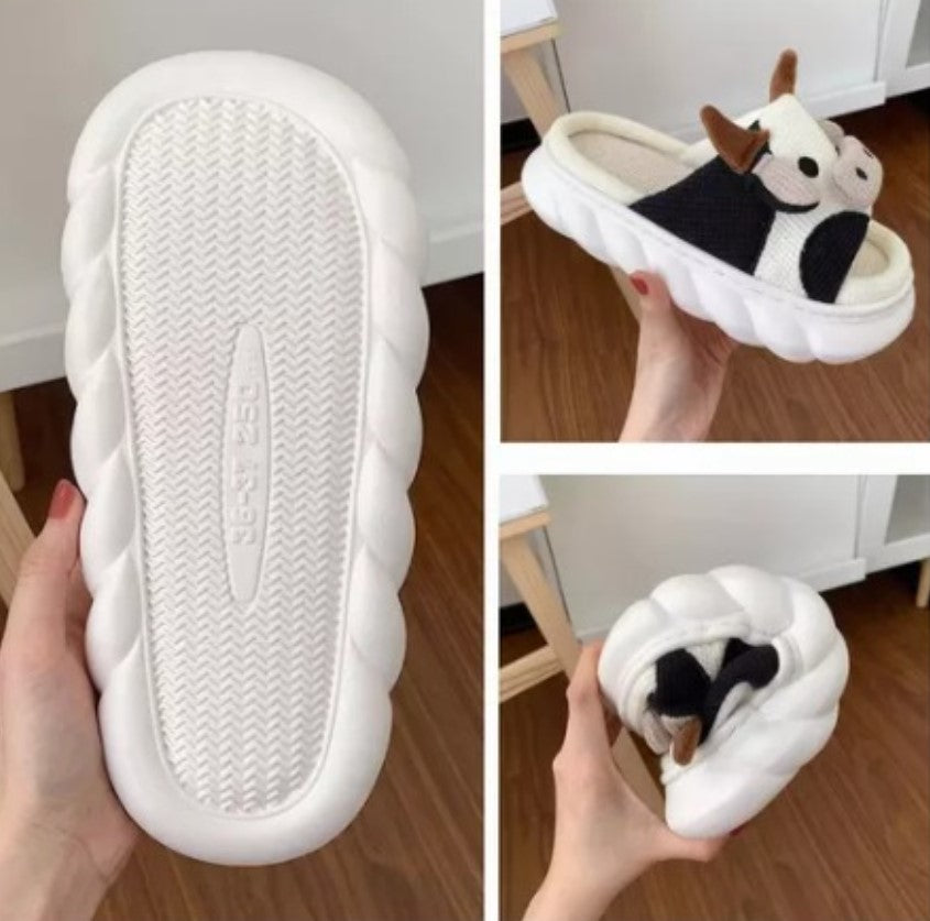 NUEVAS PANTUFLAS CON DISEÑO DE VAQUITA